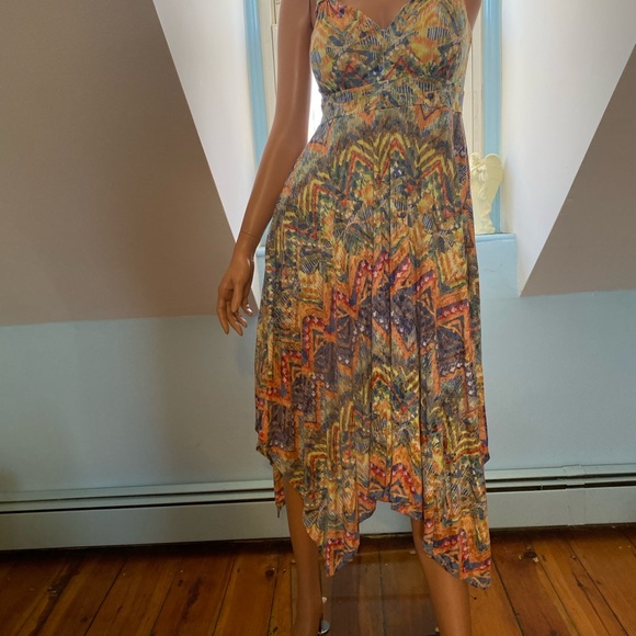 AMERICAN RAG SUNDRESS W/ HANDKERCHIEF HEM PASTELS SIZE L Spring / Summer Wow! - Picture 8 of 12